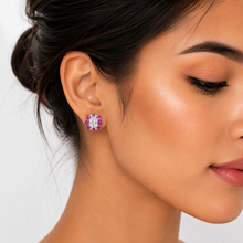 Ami Ruby Coloured Studs