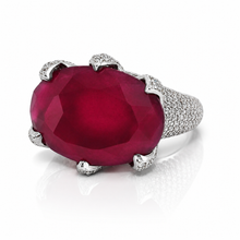 Ruby Coloured Oval Shape Ring
