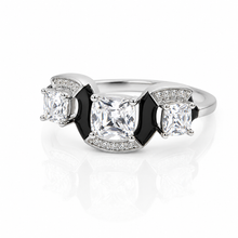 Cushion Cut Ring With Black Finish