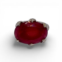 Ruby Coloured Oval Shape Ring