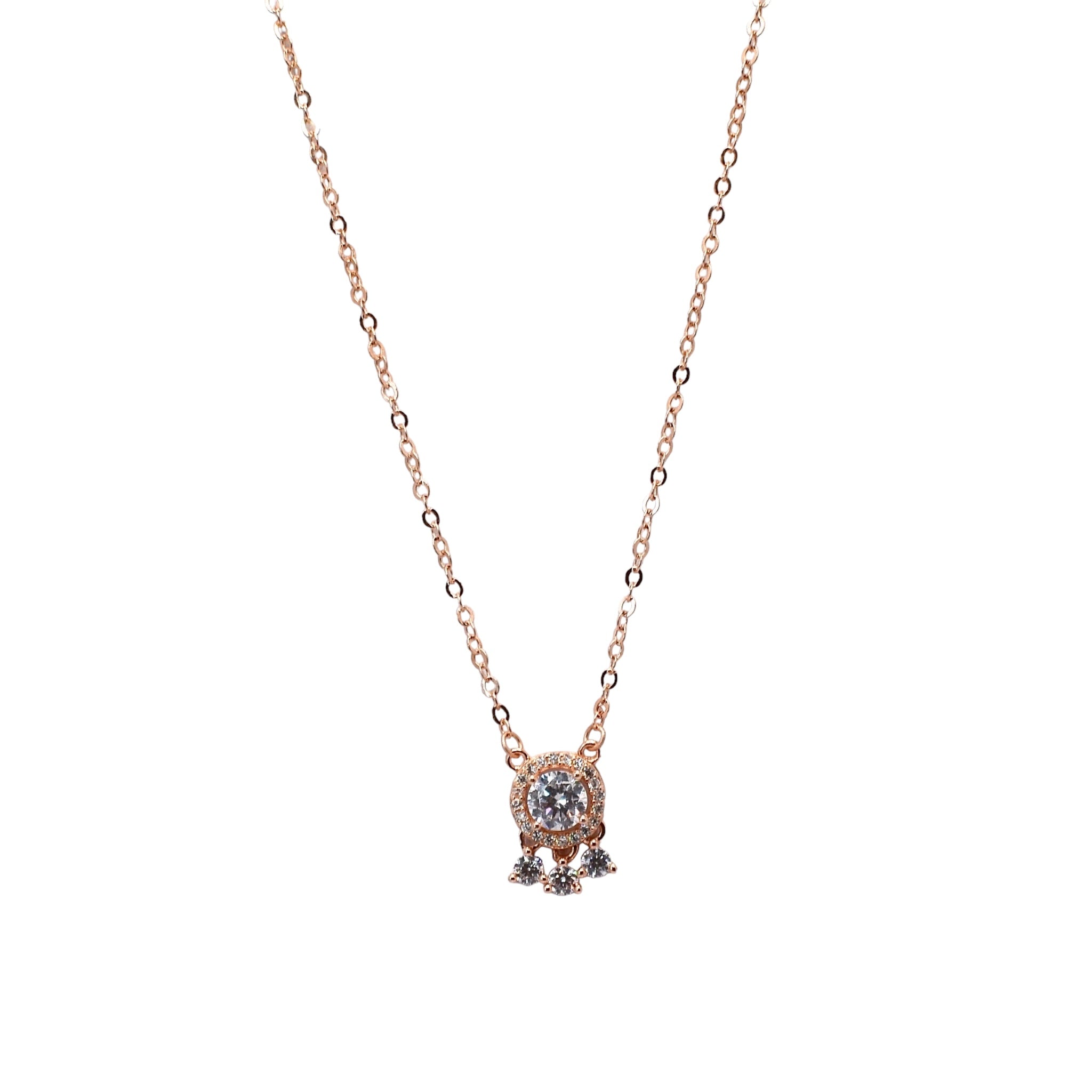 Rose Gold Solitaire Chain Pendant