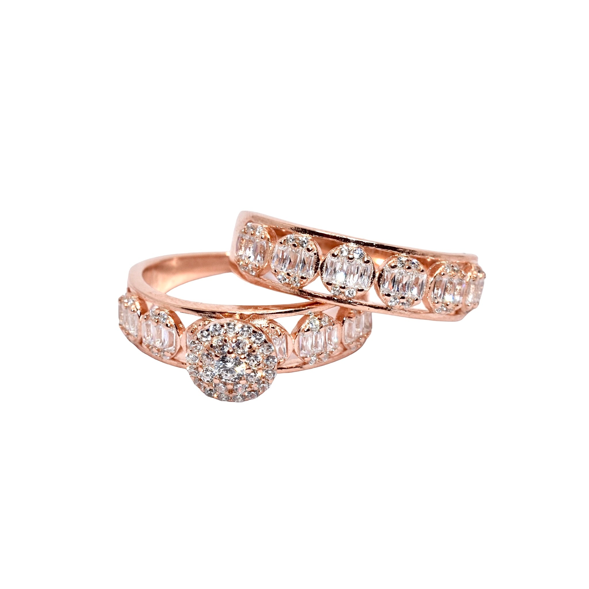 Rose Gold Baguette Dual Set Ring