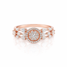 Rose Gold Halo Solitaire Set Ring