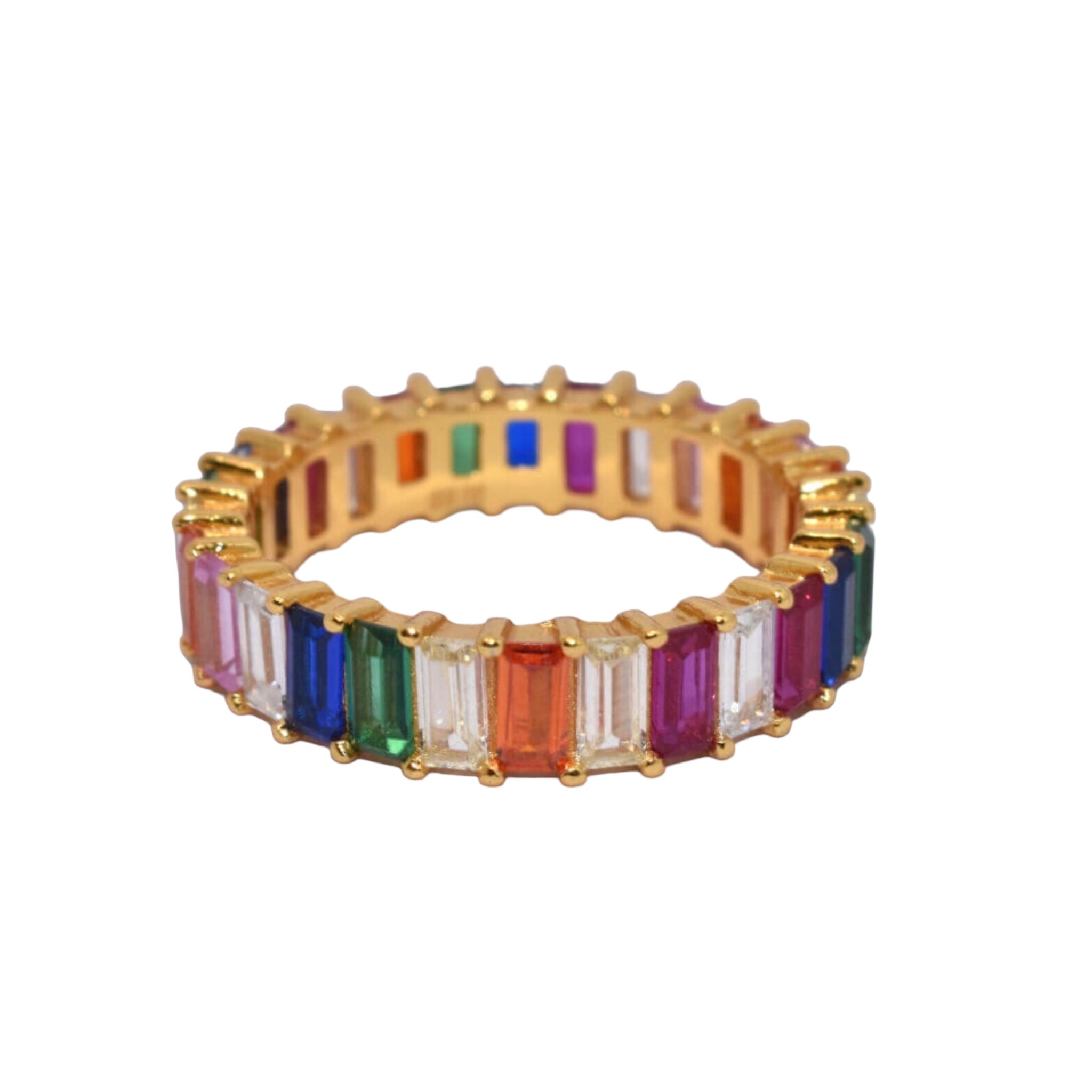 Multicolour Gold Plated Ring