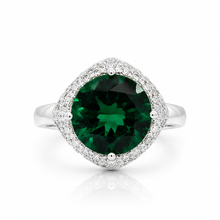 Halo Emerald Coloured Ring