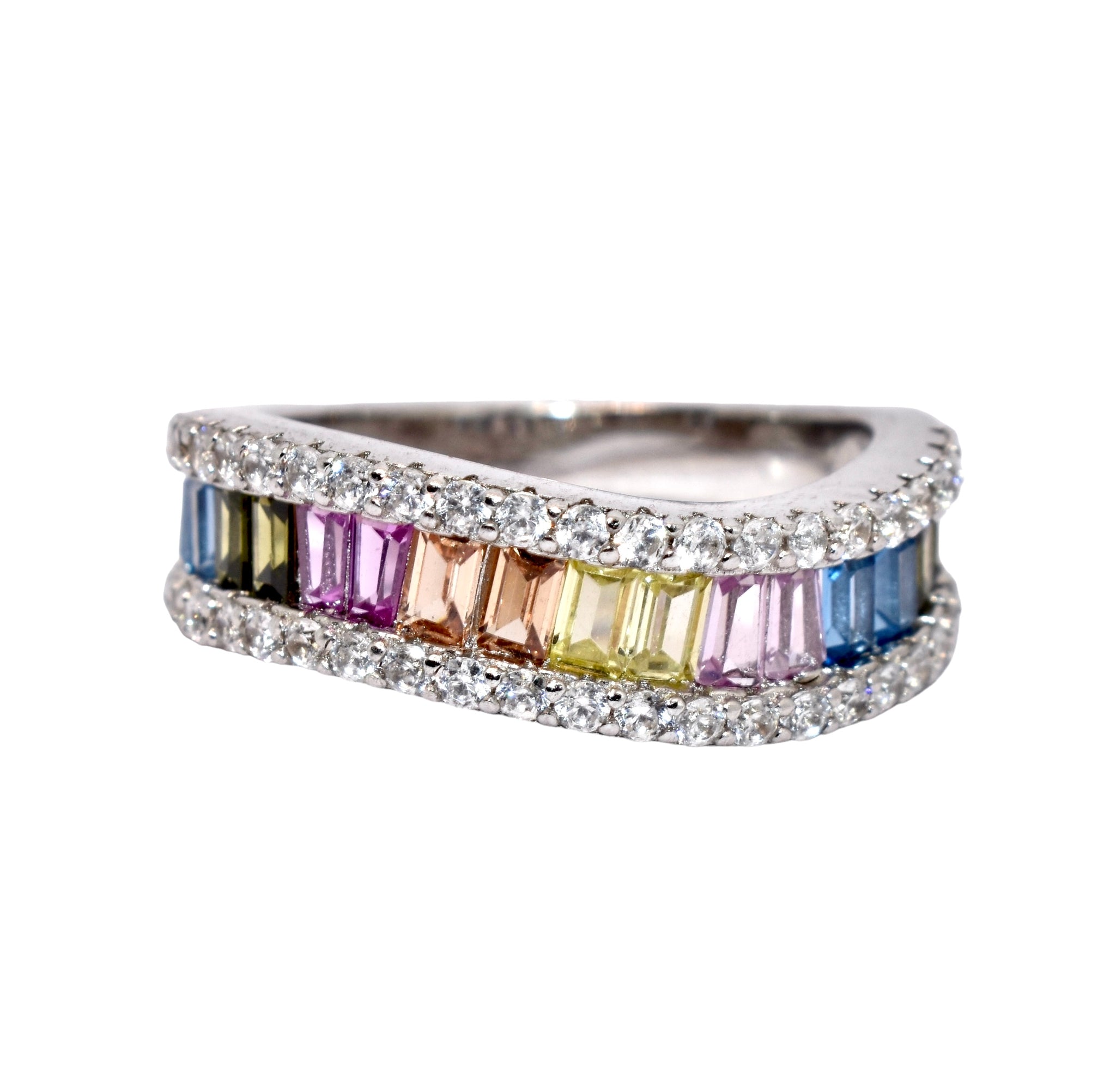 Multicolour Wavy Band Ring