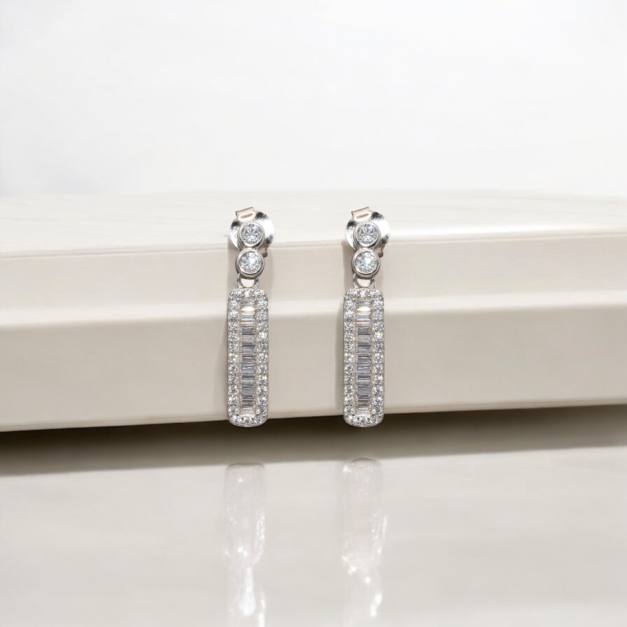 Baguette Hanging Studs
