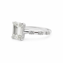 Yellow Coloured Emerald Cut Ring