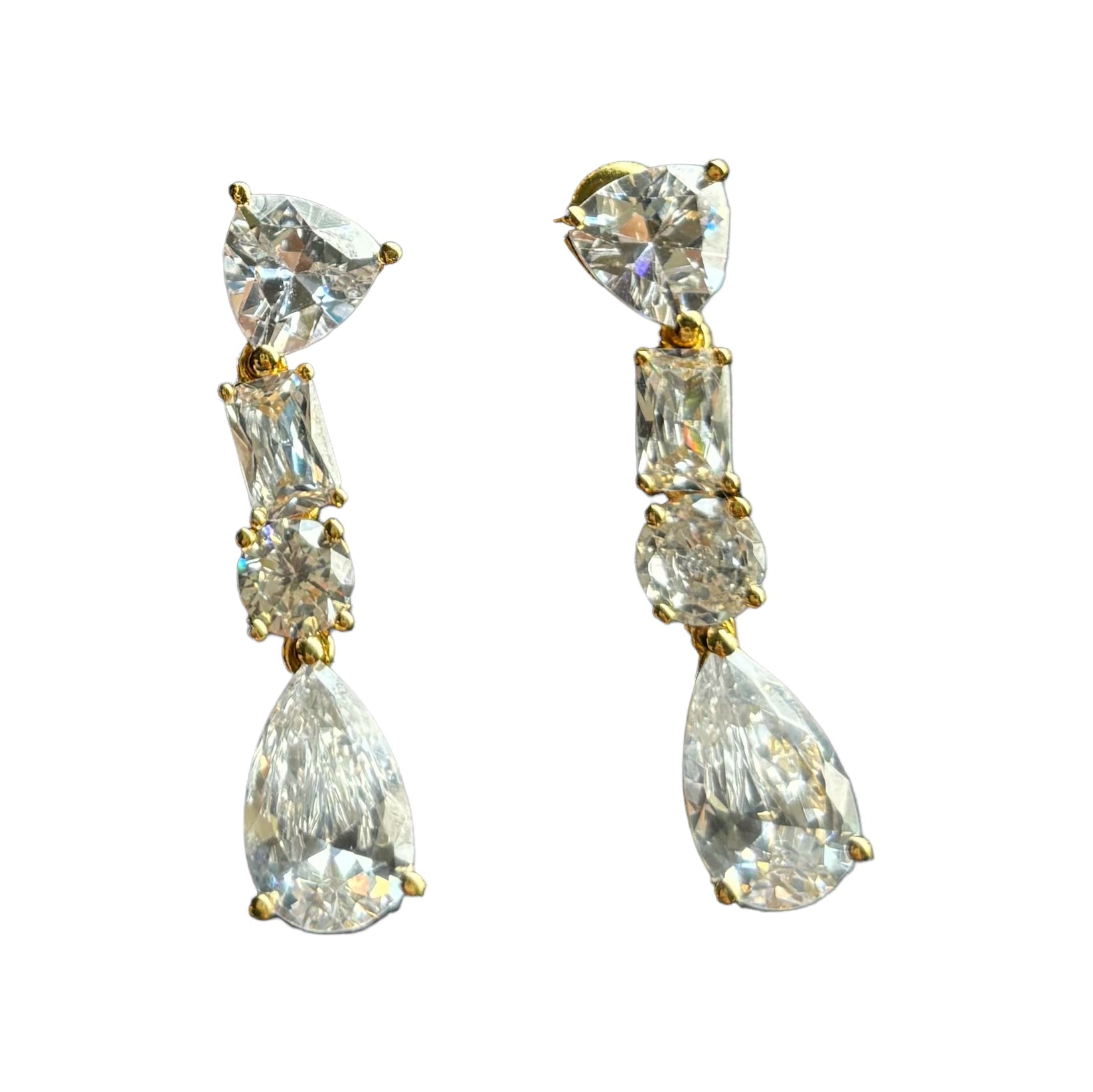 Gold Plated Pear Cocktail Earring