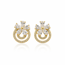 92.5 Gold Plated Flower Shape Studs