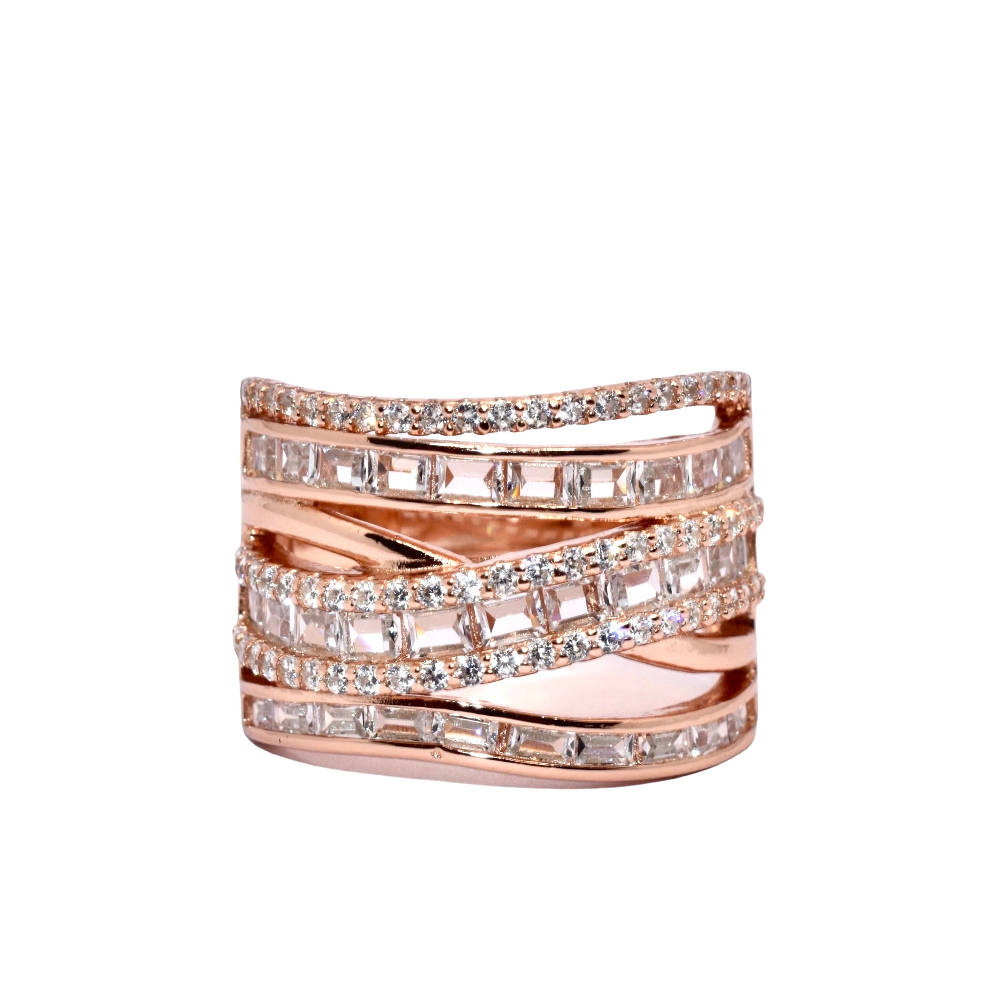 Rose Gold Baguette Cocktail Ring