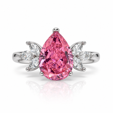 Ice Stone Pink Coloured Pear Shape Ring