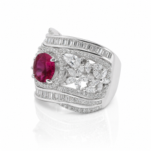 Ruby Coloured Solitaire Ring