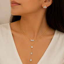 Dual Pear Shape Chain Pendant Set