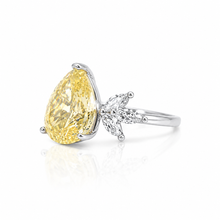Ice Stone Yellow Coloured Pear Shape Ring