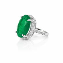 Emerald Coloured Oval Ring