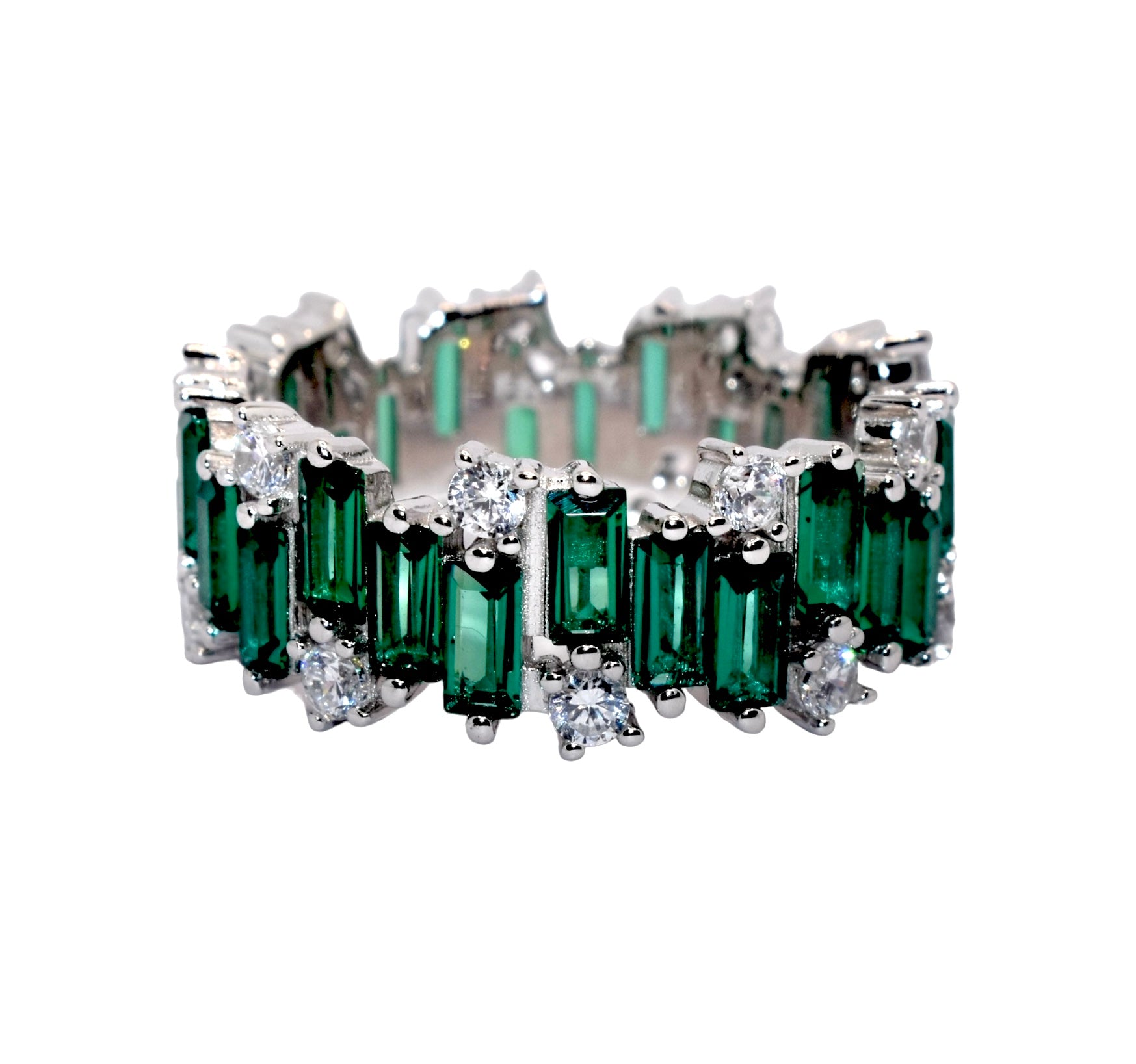 Emerald Coloured Band Ring