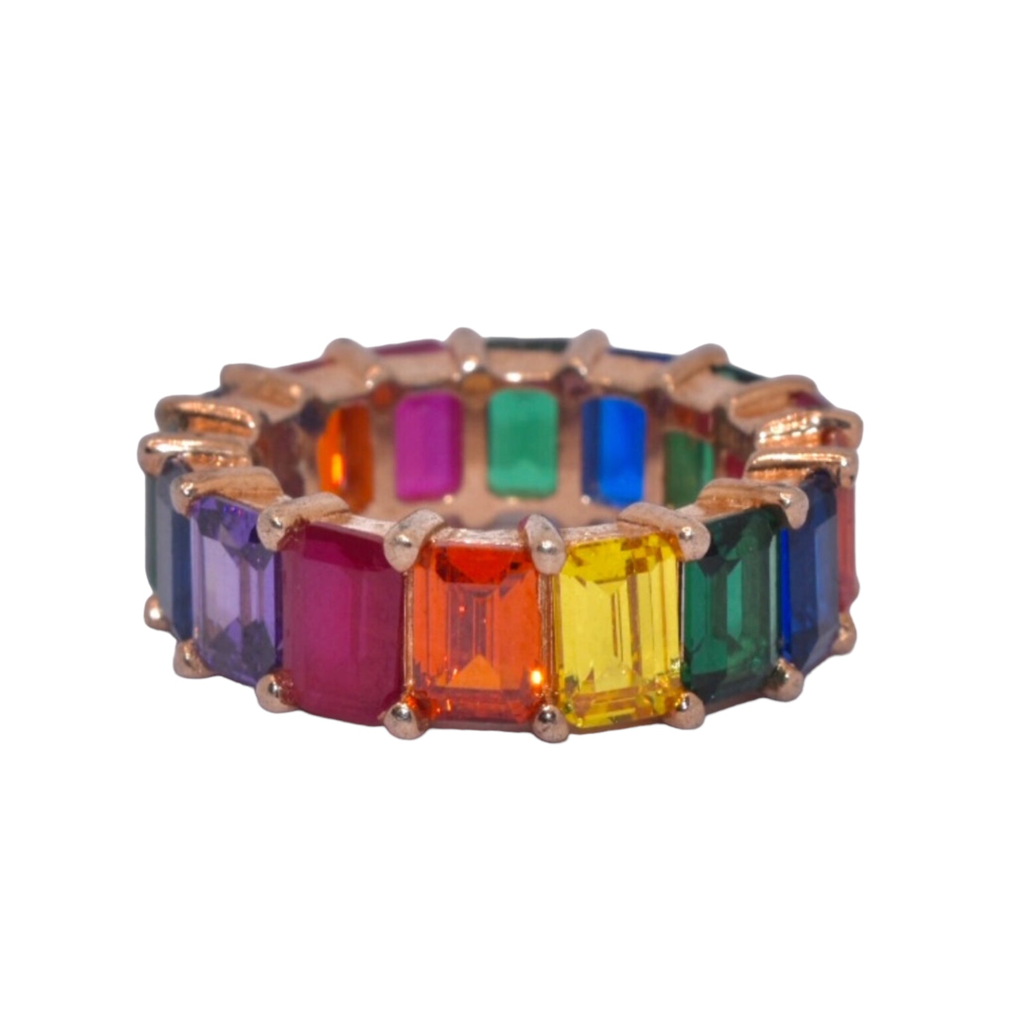 Rose Gold Multicolour Band Ring