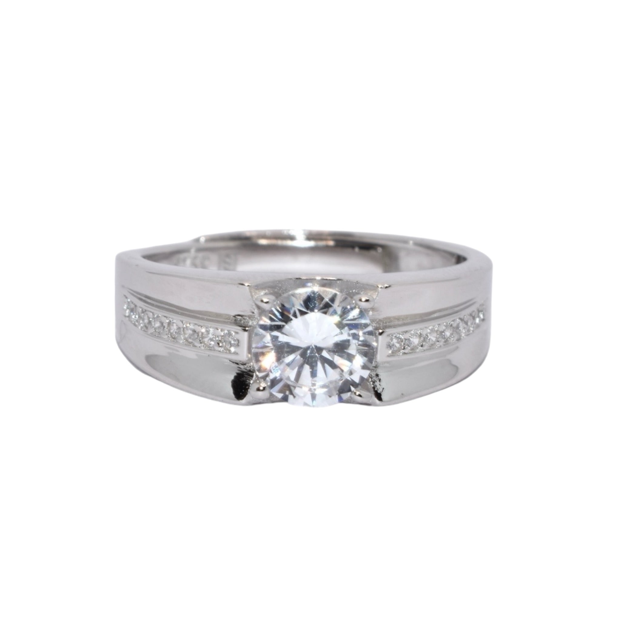 Adjustable Men's Solitaire Ring