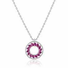 Ruby Coloured Marquise Chain Pendant