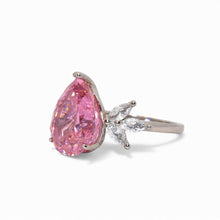 Ice Stone Pink Coloured Pear Shape Ring