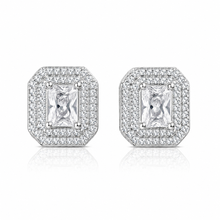 Dual Halo Emerald Cut Studs