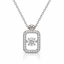 Halo Solitaire Moissanite Chain Pendant