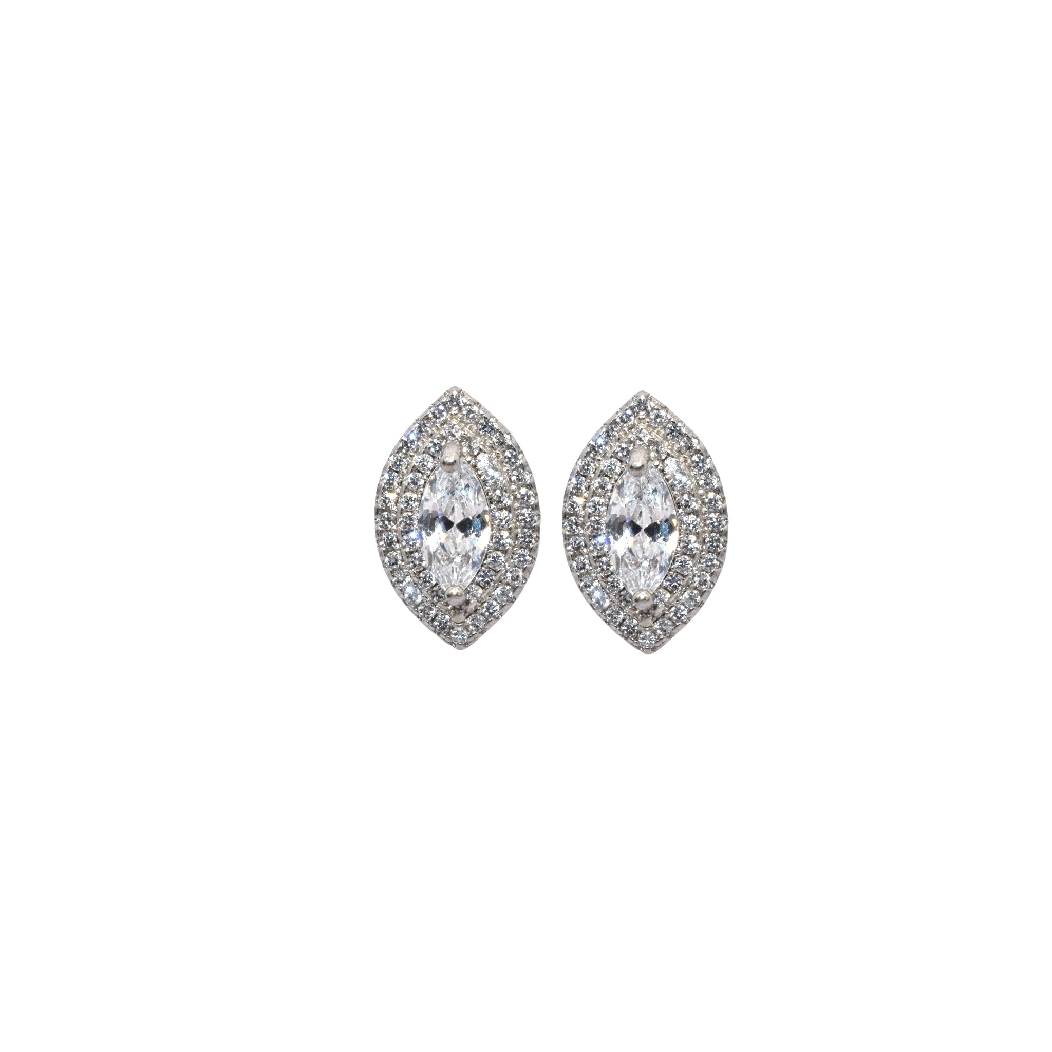 Marquise Double halo studs