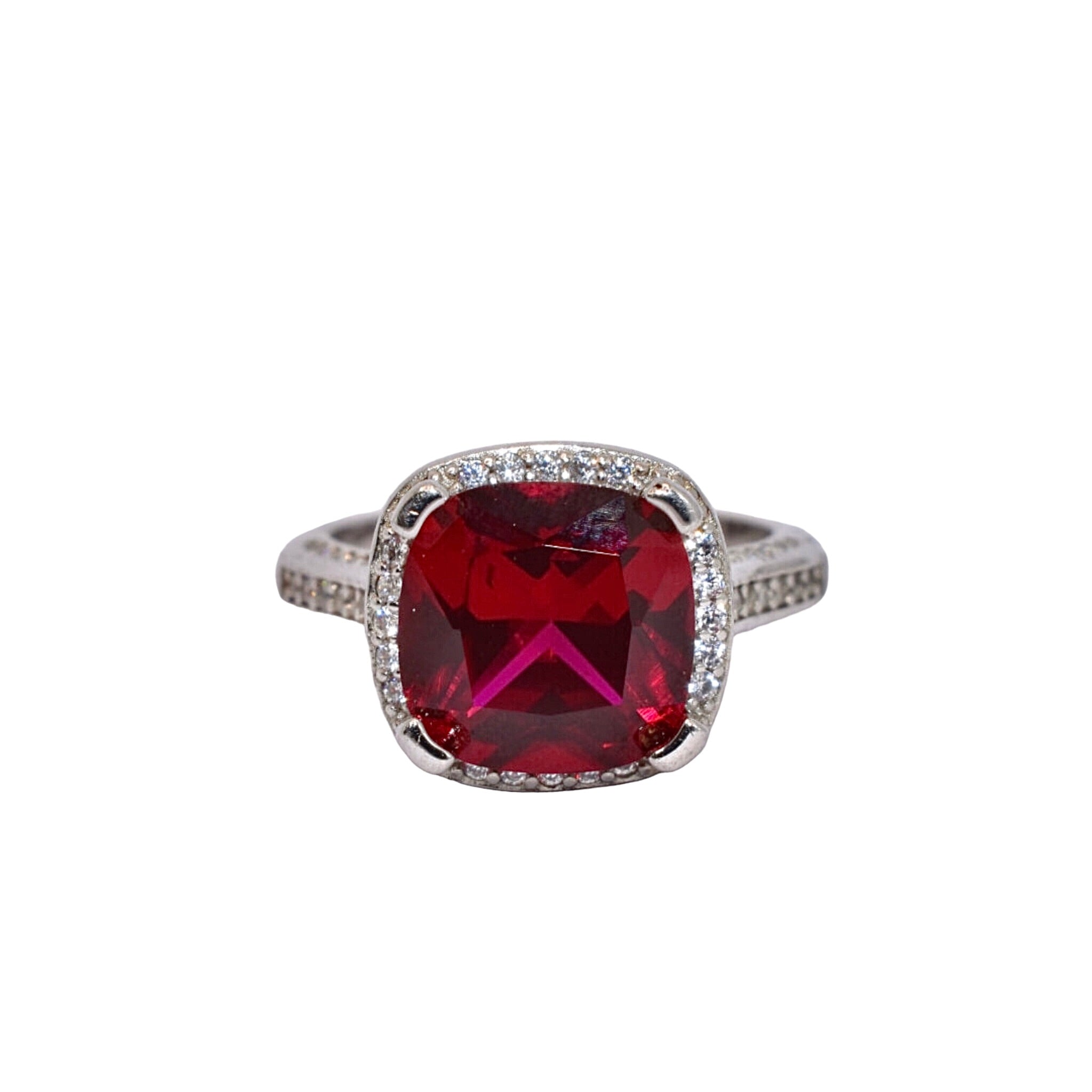 Ruby Cushion Cut Ring