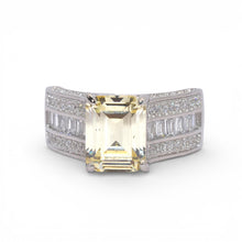 Topaz Coloured Emerald Cut Ring