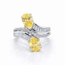 Yellow Coloured Pear Shape Ring