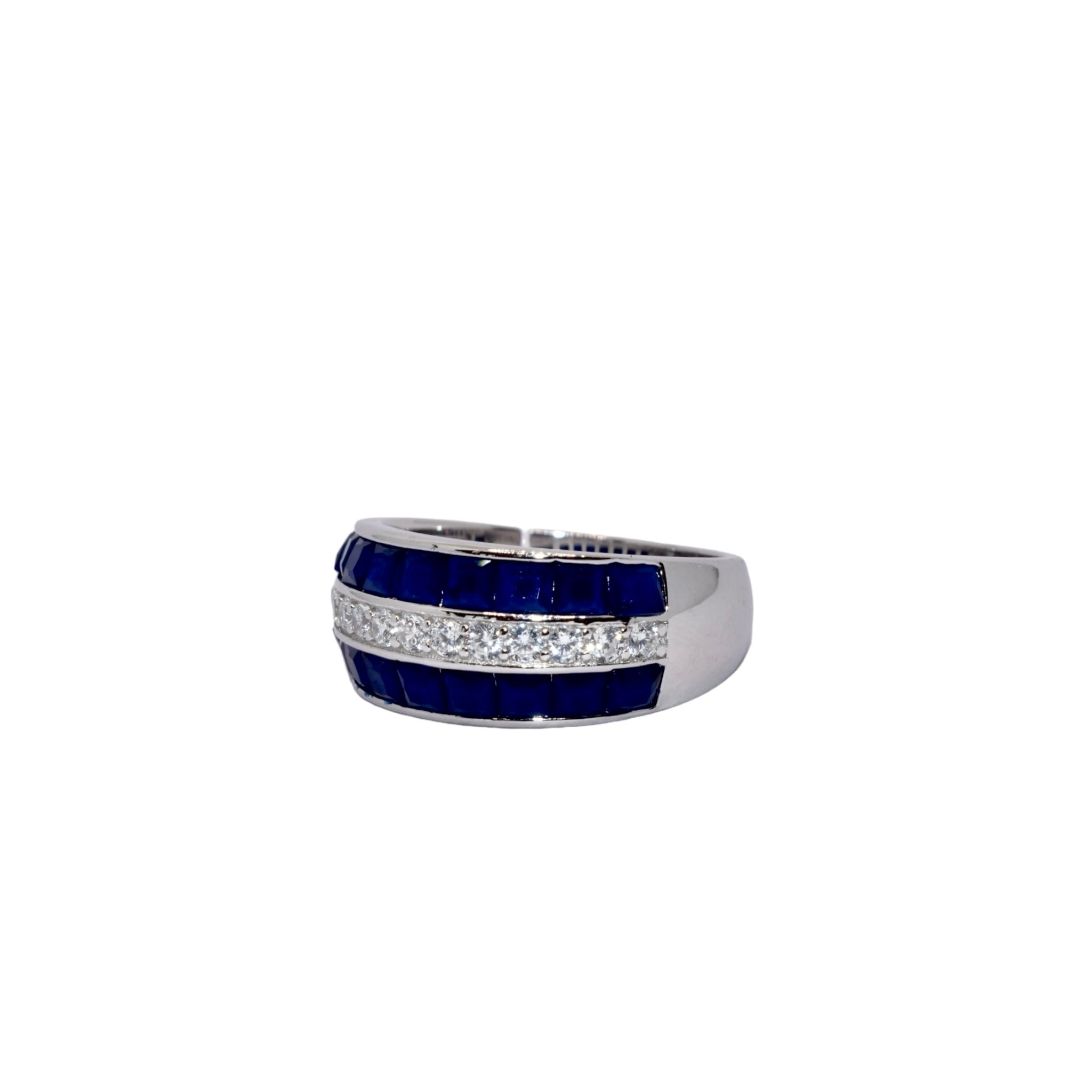 Sapphire Coloured Half Band Ring