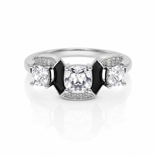 Cushion Cut Ring With Black Finish