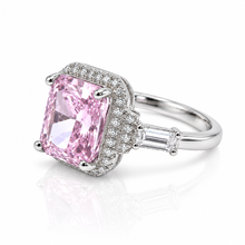 Nataliya Pink Coloured Emerald Cut Ring