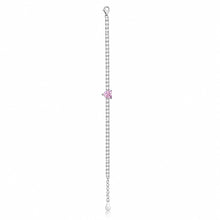 Pink Coloured Heart Shape Tennis Bracelet