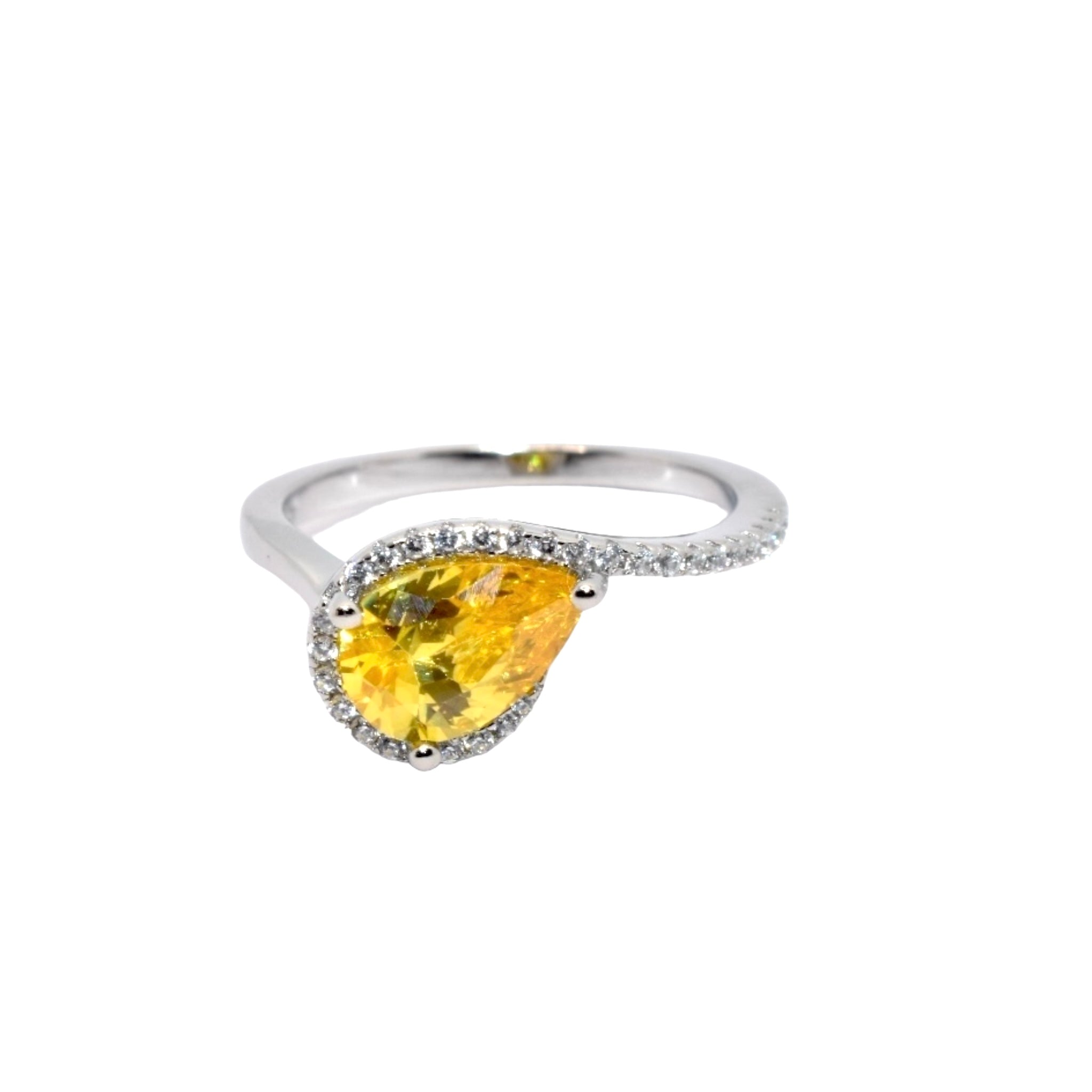 Yellow Pear Ring