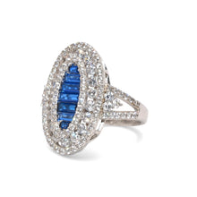 Sapphire Coloured Baguette Ring