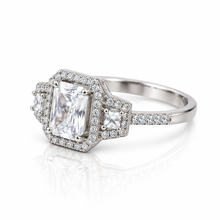 Tri Stone Emerald Cut Ring