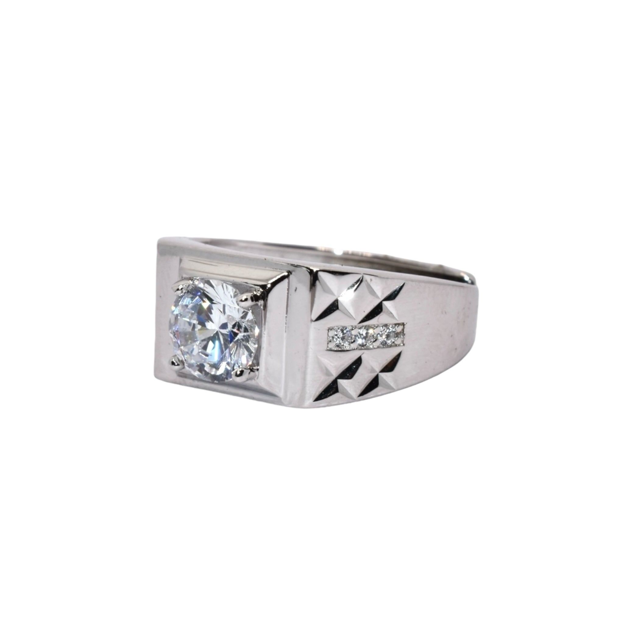 Adjustable Men's Solitaire Ring