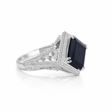 Sapphire Coloured Cushion Cut Cocktail Ring