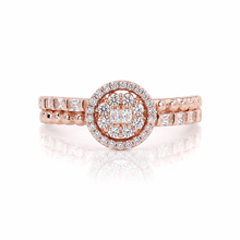 Rose Gold Halo Solitaire Set Ring