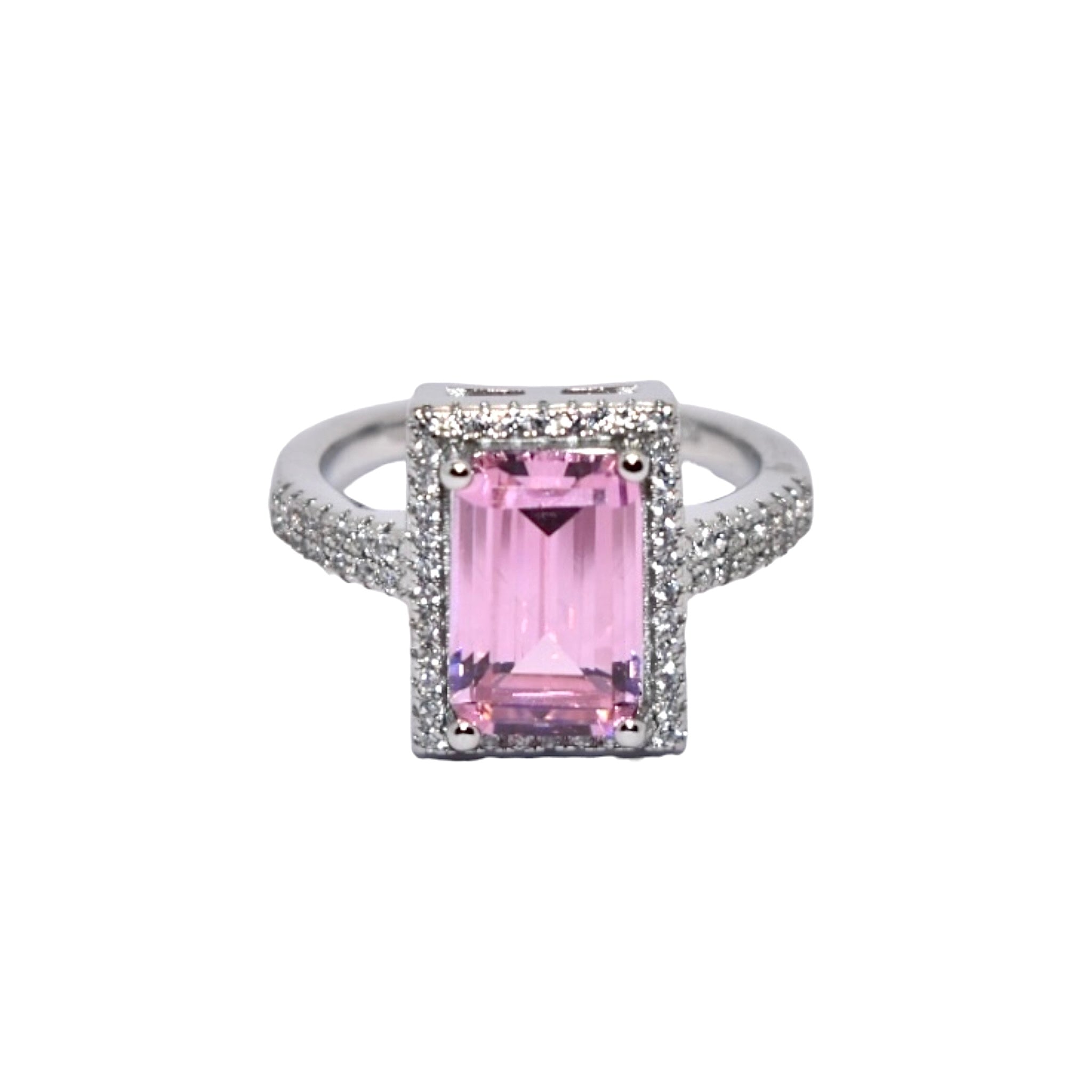 Halo Pink Coloured Ring