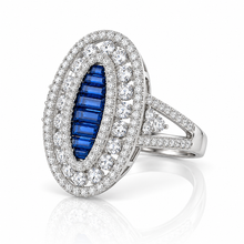 Sapphire Coloured Baguette Ring