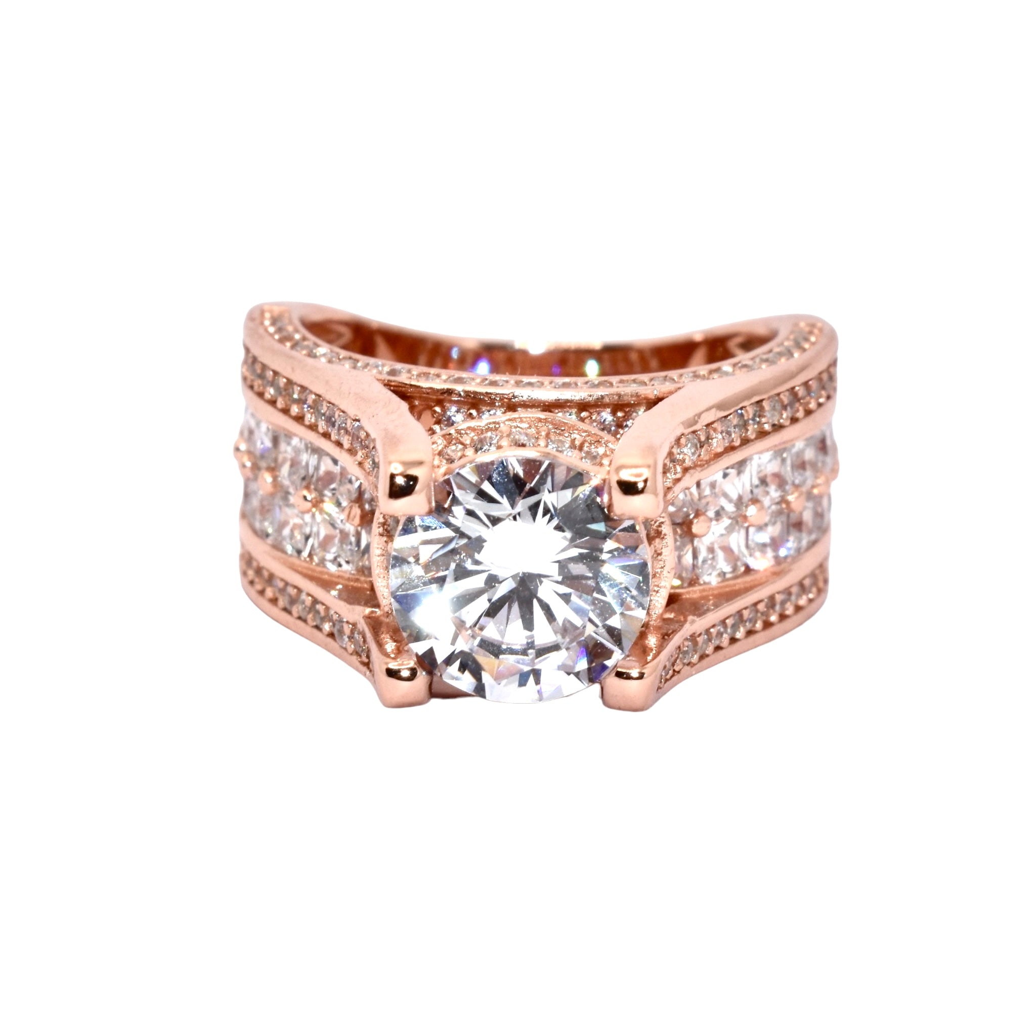 Rose Gold Cocktail Solitaire Ring