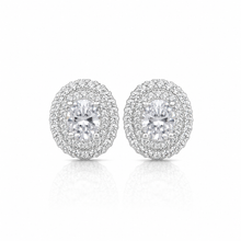 Double Halo Oval Studs