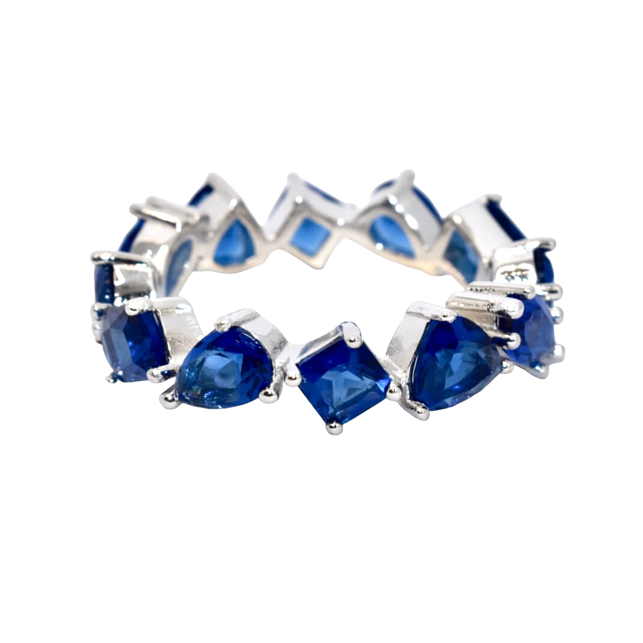 Sapphire Coloured Multishape Band Ring