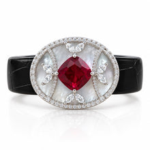 Ruby Coloured Cushion Cut Bracelet