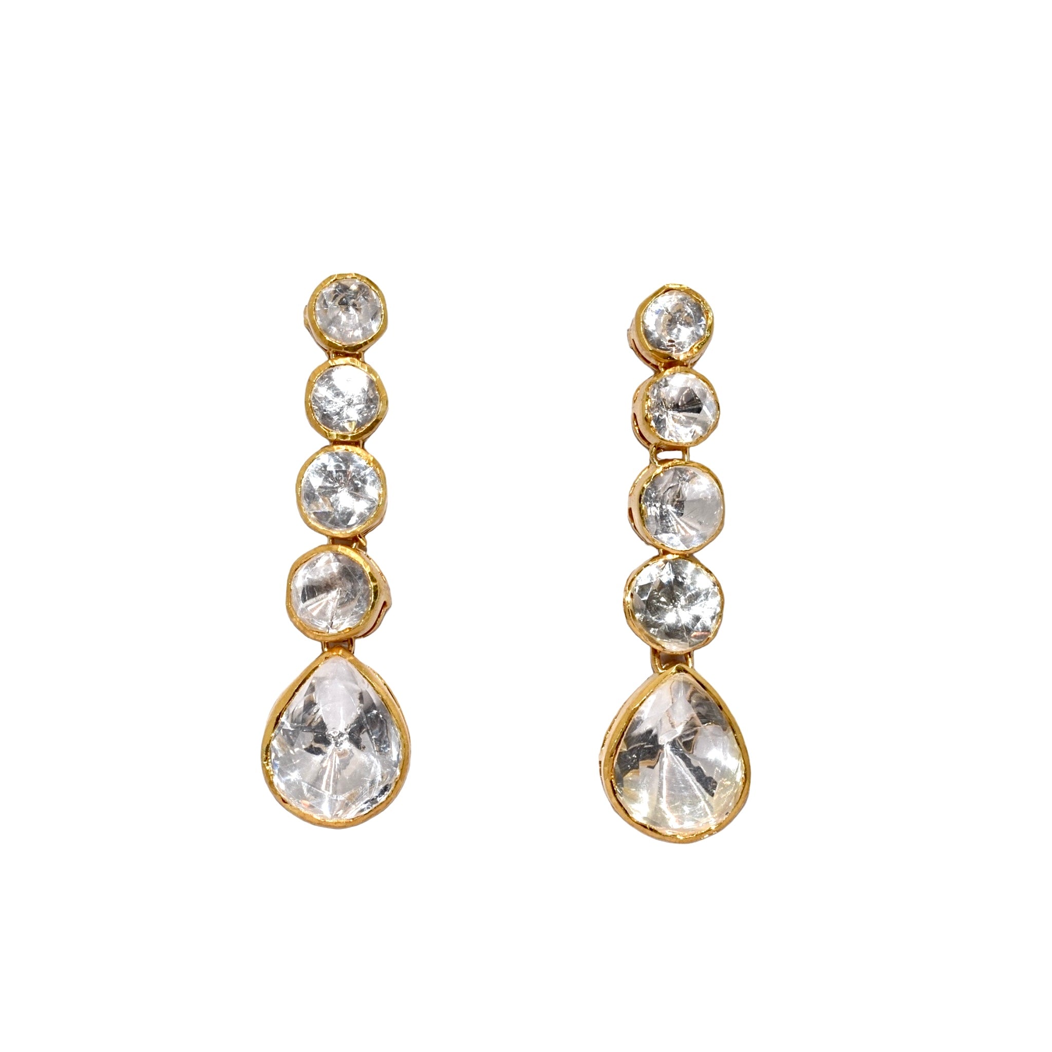 Gold Plated Moissanite hanging  Earring