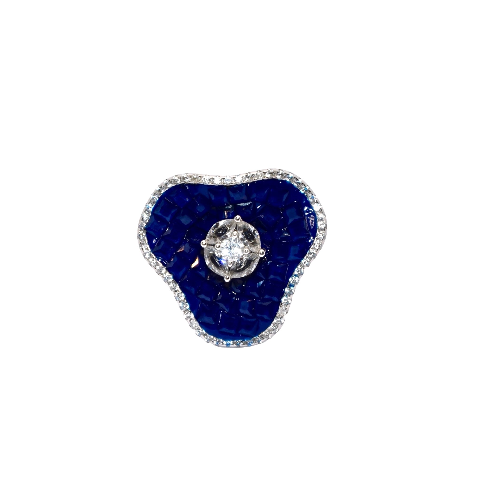 Sapphire coloured Solitaire ring