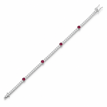 Ruby Coloured Solitaire Bracelet